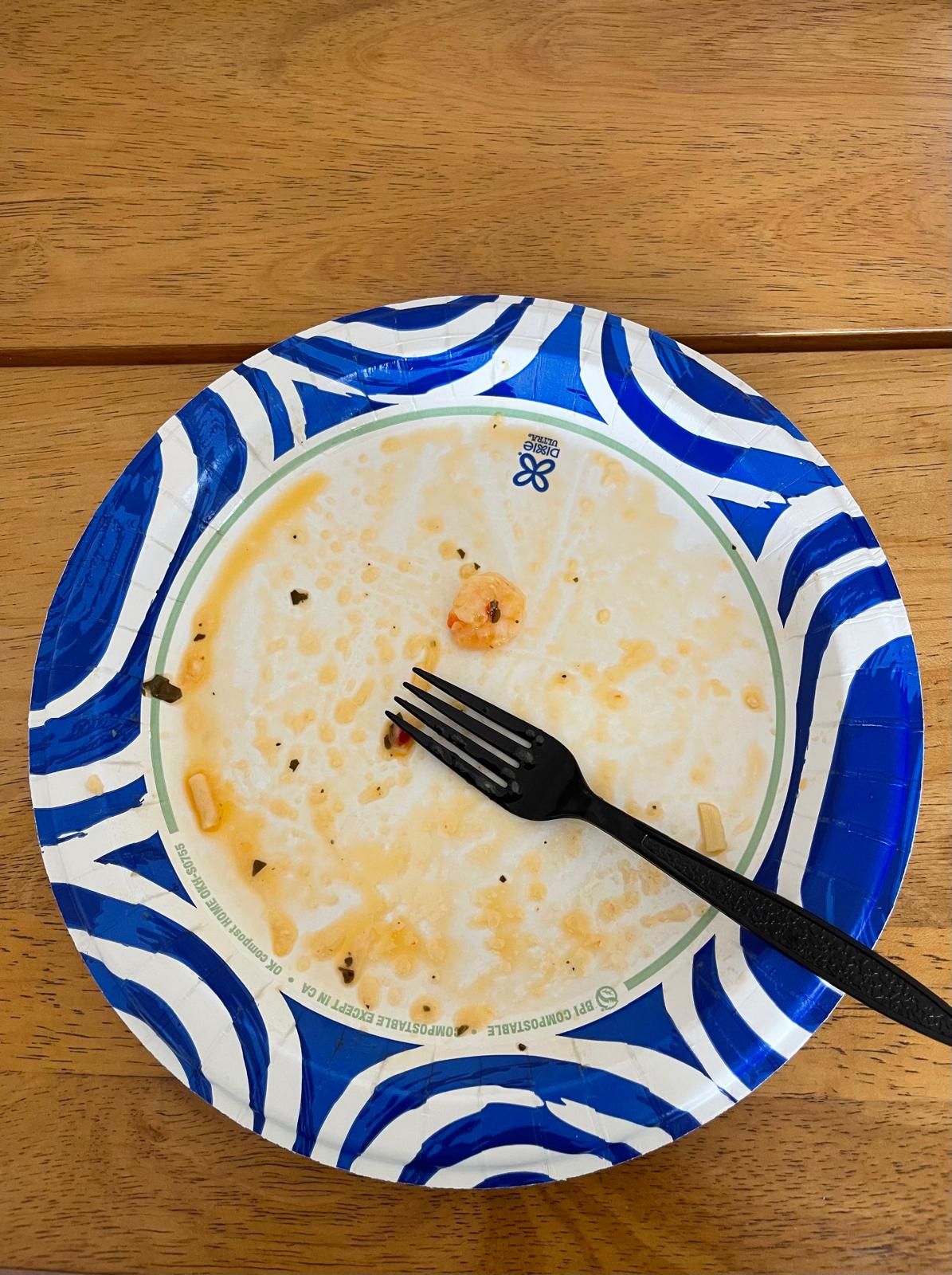 finished dinner plate